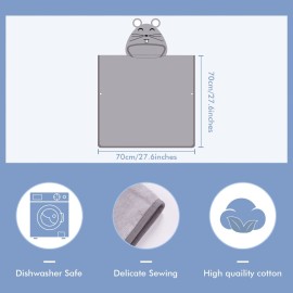 MICHLEY Hooded Baby Towel Unisex Beach Bath Poncho, Soft Cotton Animal Kids Bathrobe for 2-6 Years, 27.5X 27.5(Mouse)