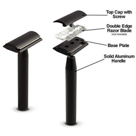 Standard Razors Aluminum Double Edge Safety Razor - Deep Black | Premium Razors for Men | Three Piece Double Edge Razor | Modern Design, Classic Shave Standard Razors Aluminum Double Edge Safety Razor - Deep Black | Premium Razors for Men | Three Piece Double Edge Razor | Modern Design, Classic Shave