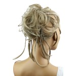 CAISHA Jumbo Scrunchie Braided Updo Wavy Messy Bun Hairpiece Dark Blond Mix G25D