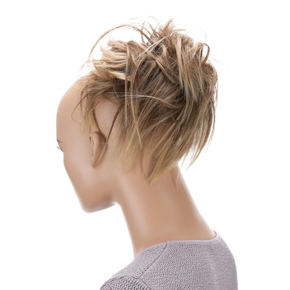 CAISHA XXL Hairpiece Scrunchie Updo Voluminous Slightly Wavy Messy Bun Brown Blond Mix G18F
