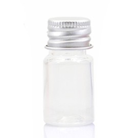 24Pcs 5ml Empty Plastic Bottles Vials Tiny Jars Sample Bottle Mini Storage Container Case with Aluminum Screw Cap for Facial Cream, Cosmetics, Powder (Transparent)