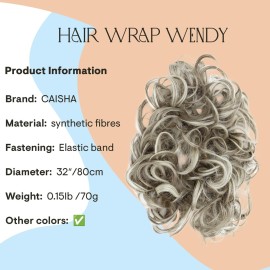 CAISHA Hairpiece Hair Wrap Heat-resistant Synthetic Fibres Curly Messy Updo Dirty Blonde Mix HW38