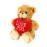Plushland Stuffed Mocha Heart Bear - Love You- Plush Bear Toy for Kids & Adults - Embroidered Heart Pillow - Brown-6 inches