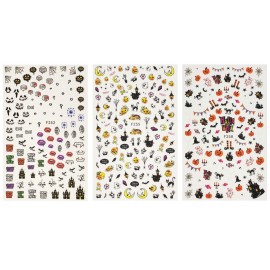 ALLYDREW 3 Sheets Spooky Halloween Nail Art Halloween Nail Stickers