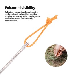 iBasingo 8 Pieces/lot Titanium Alloy Tent Nails Outdoor Camping Tent Stakes Lengthen Tent Pegs 20CM with Rope A-Ti4006P