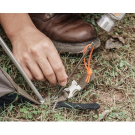 iBasingo 8 Pieces/lot Titanium Alloy Tent Nails Outdoor Camping Tent Stakes Lengthen Tent Pegs 20CM with Rope A-Ti4006P