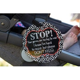 THREE LITTLE TOTS - No Kissing Baby Car Seat Sign or Stroller Tag - CPSIA Safety Tested