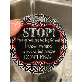 THREE LITTLE TOTS - No Kissing Baby Car Seat Sign or Stroller Tag - CPSIA Safety Tested