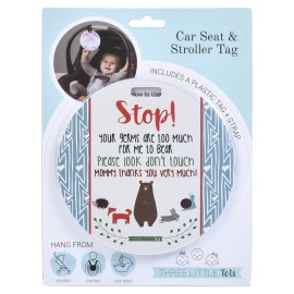 THREE LITTLE TOTS - Woodlands Themed Please Look Don\'t Touch Baby Car Seat Sign or Stroller Tag - CPSIA Safety Tested