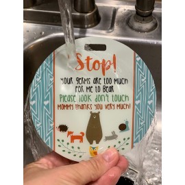 THREE LITTLE TOTS - Woodlands Themed Please Look Don\'t Touch Baby Car Seat Sign or Stroller Tag - CPSIA Safety Tested