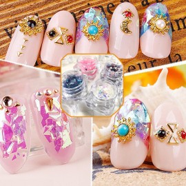 Minejin Nail Art Glitter Foil Slice Glass Broken Piece Stickers Decoration Decal Tips 12 colors Minejin Nail Art Glitter Foil Slice Glass Broken Piece Stickers Decoration Decal Tips 12 colors