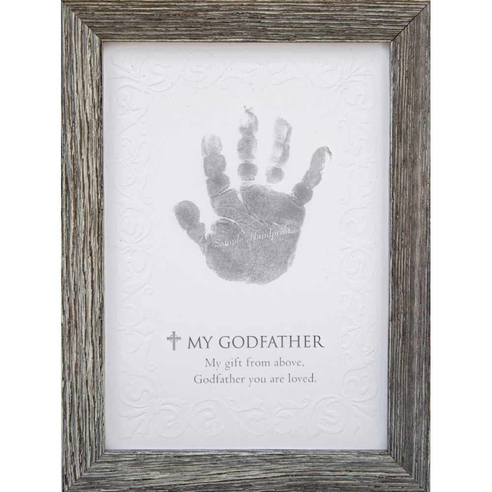 The Grandparent Gift Godfather Godchild Handprint Frame, Grey