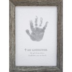 The Grandparent Gift Godfather Godchild Handprint Frame, Grey
