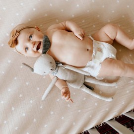 Little Unicorn Premium Crib Sheet | Breathable & Super-Soft Muslin Fabric (Taupe Cross)