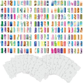 Custom Body Art Airbrush Nail Stencils - Design Series Set  8 Includes 20 Individual Nail Templates with 16 Designs Each for a Total of 320 Designs of Series 8