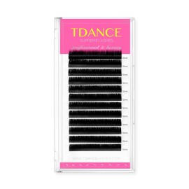 TDANCE Premium D Curl 8mm Semi Permanent Individual Eyelash Extensions 0.18mm Thickness False Mink Silk Classic Lashes Extensions Professional Salon Use(D,0.18,8mm)