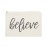 The Cotton & Canvas Co. Believe Cosmetic Bag and Travel Make Up Pouch