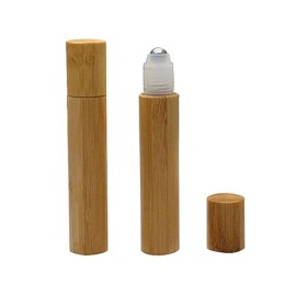 ericotry 2PCS 15ml Bamboo Empty Roll on Bottles Essential Oil Roller Bottle with Stainless Steel Roller Ball for Essential Oil Perfume Oils and Lip Balms