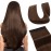 Hairro 16 45g Clip in Hair Extensions 100% Remy Human Hair One-piece 5 Clips Long Straight Hair Extensions for Women Wide Weft 4 Medium Brown Soft Silky