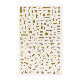 ALLYDREW 3 Sheets Gold Shapes & Gold Diamonds Nail Art Gold Shapes & Gold Diamonds Nail Stickers