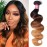 Sunber Ombre Brazilian Hair Bundles Body Wave 12A Grade Human Virgin Hair One Bundles 3 Tone 1B/4/27 Color Hair Extensions 16Inch T1B/4/27 Color