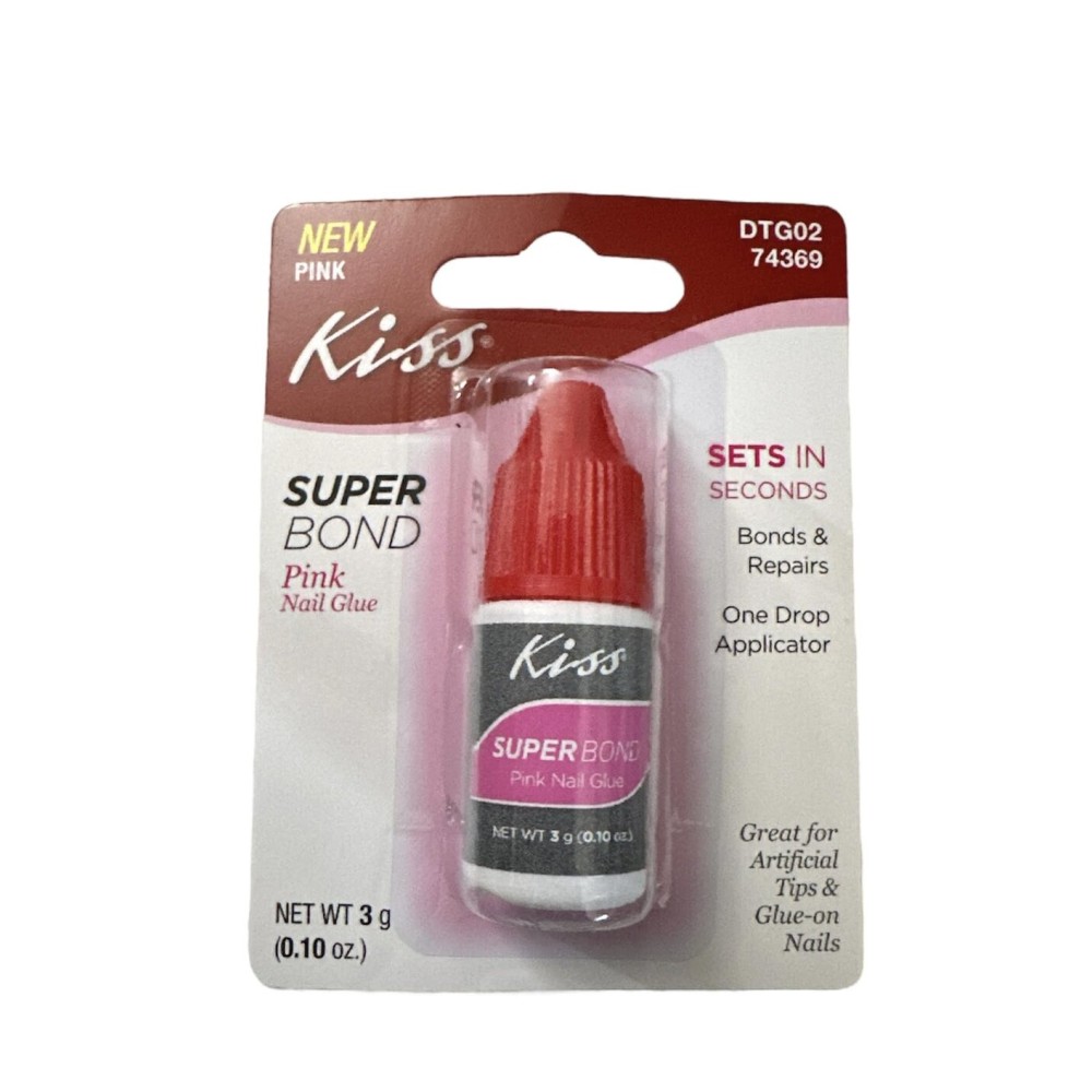 Kiss Super Bond Pink Nail Glue DTG02 (74369) 0.10 oz / 3 g