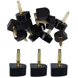 6 Pairs(12PCS) Black Women Lady Girls U Shaped Heel Cap Cover Shoe Replacement Heels Tips Replacement Dowels for High Heel Shoes (10mm x 10mm, Thin Pins 2.4mm)