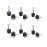 6 Pairs(12PCS) Black Women Lady Girls U Shaped Heel Cap Cover Shoe Replacement Heels Tips Replacement Dowels for High Heel Shoes (10mm x 10mm, Thin Pins 2.4mm)