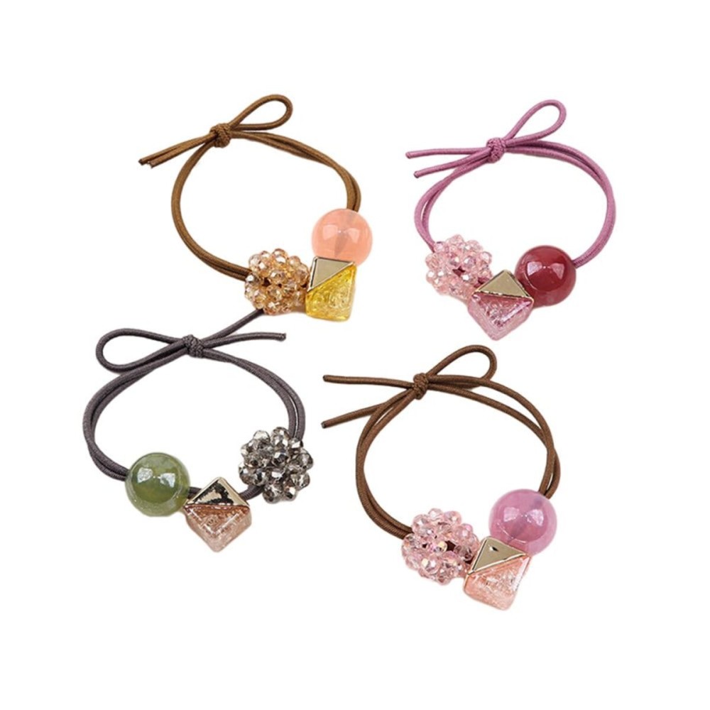 LOVEF Elastic Hair Bands Ties, Girl Hair Ties Women Rhinestone Crystal Elastics Ponytail Holder, Ropes Hair Elastics Ponytail Flower Girls Hair Holder