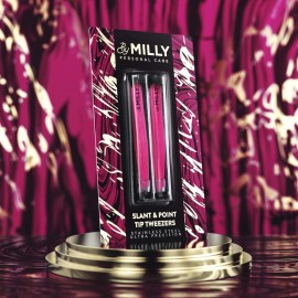 By MILLY Precision Tweezers Set | Slanted and Pointed Tip Tweezers Kit | High Carbon Stainless Steel | Aligned & Hand-Filed Tweezer Set Professional | Hair Removal & Eyebrow Tweezer Set | Pink By MILLY Precision Tweezers Set | Slanted and Pointed Tip Tweezers Kit | High Carbon Stainless Steel | Aligned & Hand-Filed Tweezer Set Professional | Hair Removal & Eyebrow Tweezer Set | Pink