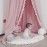 LOAOL Bed Canopy with Pom Pom for Kids Crib Baby Girl Netting Cover Canopy Crib Curtain Reading Nook Hanging Tent Nursery Play Game Castle Room Decoration (Pink)
