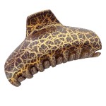 Parcelona French Elegant Crackled Golden Brown Medium 2 3/4 Covered Spring Celluloid Jaw Hair Claw Clip