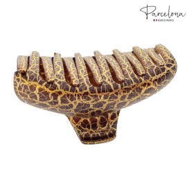 Parcelona French Elegant Crackled Golden Brown Medium 2 3/4 Covered Spring Celluloid Jaw Hair Claw Clip Parcelona French Elegant Crackled Golden Brown Medium 2 3/4 Covered Spring Celluloid Jaw Hair Claw Clip