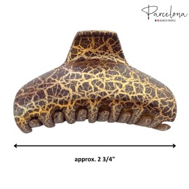 Parcelona French Elegant Crackled Golden Brown Medium 2 3/4 Covered Spring Celluloid Jaw Hair Claw Clip Parcelona French Elegant Crackled Golden Brown Medium 2 3/4 Covered Spring Celluloid Jaw Hair Claw Clip