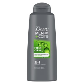 DOVE MEN + CARE Fortifying 2-in-1 Shampoo and Conditioner Fresh and Clean with Caffeine For Everyday Care Helps Strengthen and Nourish Hair 20.4 oz