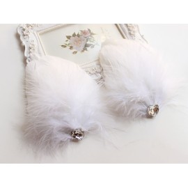 2PCS Girls Heart-shaped Feather Hair Clip Headpiece Party Hairpins Hair Barrettes Hair Accessory Bridal Wedding Feather Fascinator (White) 2PCS Girls Heart-shaped Feather Hair Clip Headpiece Party Hairpins Hair Barrettes Hair Accessory Bridal Wedding Feather Fascinator (White)