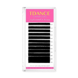 TDANCE Premium DD Curl 0.18mm Thickness Semi Permanent Individual Eyelash Extensions Silk Classic Lashes Professional Salon Use Mixed 10-17mm Length In One Tray (DD-0.18,10-17mm)