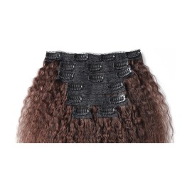 Yaki Hair Clip in Natural Hair Extensions for Black Women Virgin Remy Hair Kinky Straight 12 Inch Dark Brown 2 10-24 7 Pcs Double Weft (80g 12\'\', Brown) Yaki Hair Clip in Natural Hair Extensions for Black Women Virgin Remy Hair Kinky Straight 12 Inch Dark Brown 2 10-24 7 Pcs Double Weft (80g 12\'\', Brown)