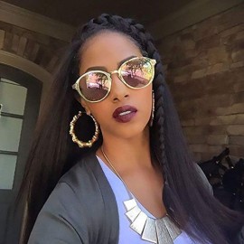 Clip in Human Hair Extensions Kinky Straight Wave Afro Kinky Natural Black Yaki 10 Inch to 24 Inch Real Human Hair7 Pcs80g 16 Natural Black