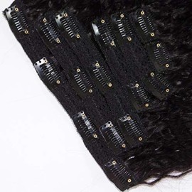 Clip in Human Hair Extensions Kinky Straight Wave Afro Kinky Natural Black Yaki 10 Inch to 24 Inch Real Human Hair7 Pcs80g 16 Natural Black Clip in Human Hair Extensions Kinky Straight Wave Afro Kinky Natural Black Yaki 10 Inch to 24 Inch Real Human Hair7 Pcs80g 16 Natural Black