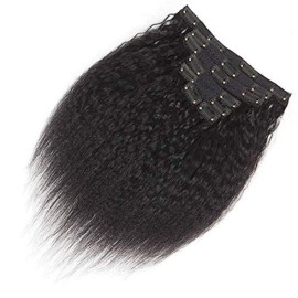 Clip in Human Hair Extensions Kinky Straight Wave Afro Kinky Natural Black Yaki 10 Inch to 24 Inch Real Human Hair7 Pcs80g 16 Natural Black Clip in Human Hair Extensions Kinky Straight Wave Afro Kinky Natural Black Yaki 10 Inch to 24 Inch Real Human Hair7 Pcs80g 16 Natural Black