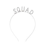 Bride Squad Headbands Rhinestone Bridal Shower Tiaras Bachelorette Party Crowns Bridesmaids Accessories (Silver)