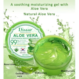 DISAAR Beauty 99% Aloe Vera Anti-Acne Gel Cream Mass Sleep-Free Wash Moisturizing Oil 300ml
