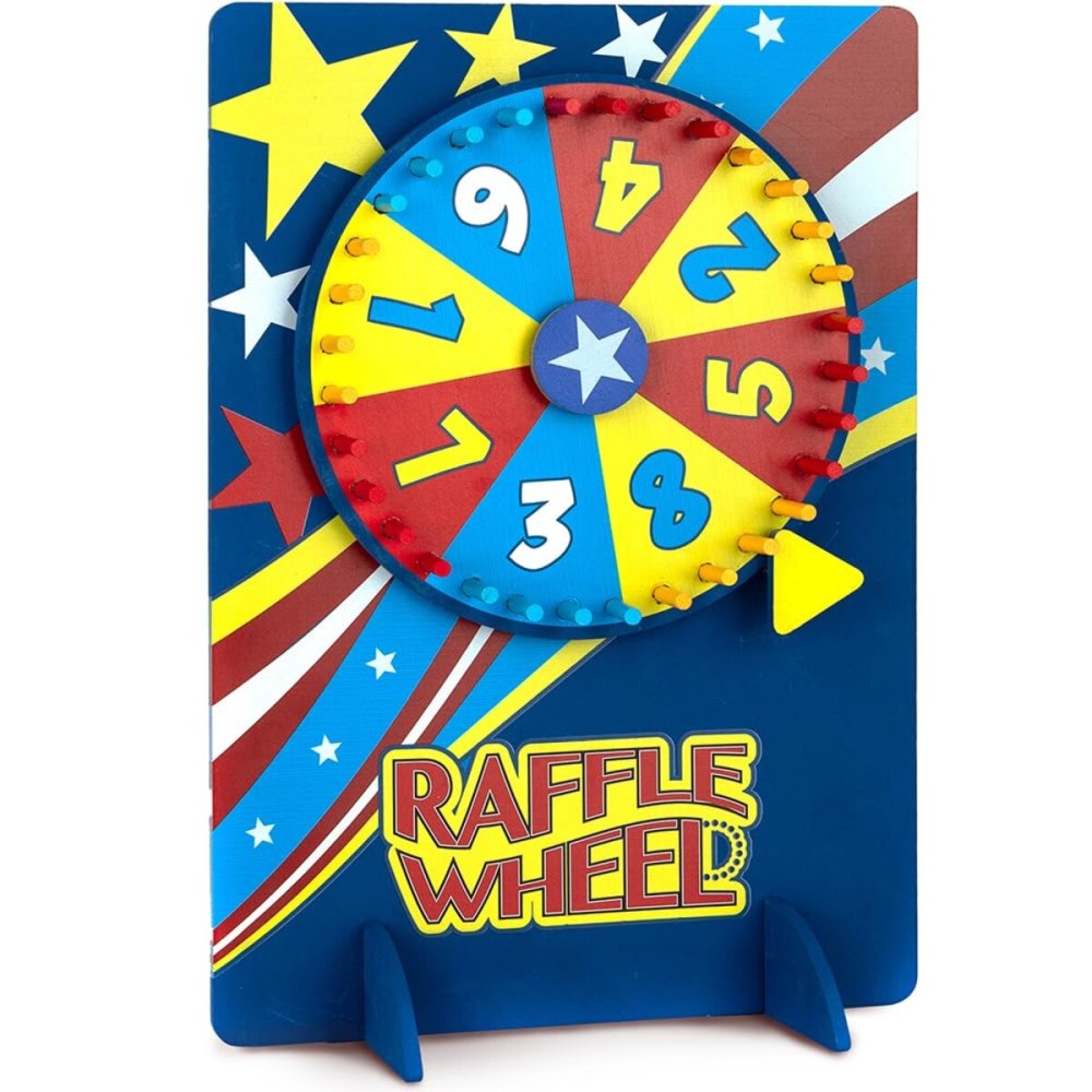 Gamie Tabletop Spinning Wheel for Prizes with Stand, Premium Quality Wood Spinning Raffle Carnival Wheel - Tabletop Prize Wheel Spinner for Boys and Girls, Kids Parties, Classroom and More
