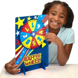 Gamie Tabletop Spinning Wheel for Prizes with Stand, Premium Quality Wood Spinning Raffle Carnival Wheel - Tabletop Prize Wheel Spinner for Boys and Girls, Kids Parties, Classroom and More