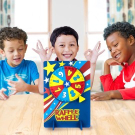 Gamie Tabletop Spinning Wheel for Prizes with Stand, Premium Quality Wood Spinning Raffle Carnival Wheel - Tabletop Prize Wheel Spinner for Boys and Girls, Kids Parties, Classroom and More