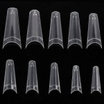 500 Pcs Clear Ballerina Coffin Nail Tips Acrylic Nail Tips Half Cover False Nails Tips Coffin Fake Nails Nail Extension Tips