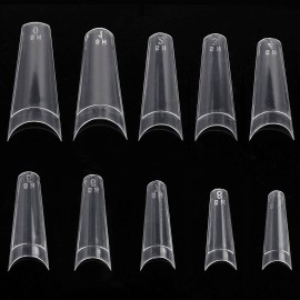 500 Pcs Clear Ballerina Coffin Nail Tips Acrylic Nail Tips Half Cover False Nails Tips Coffin Fake Nails Nail Extension Tips