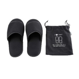 Comfysail Foldable Portable Slippers Washable Open Toe Towelling Slippers with Storage Bag for Spa Travel Hotel/Home Guest 34-43