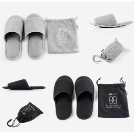 Comfysail Foldable Portable Slippers Washable Open Toe Towelling Slippers with Storage Bag for Spa Travel Hotel/Home Guest 34-43